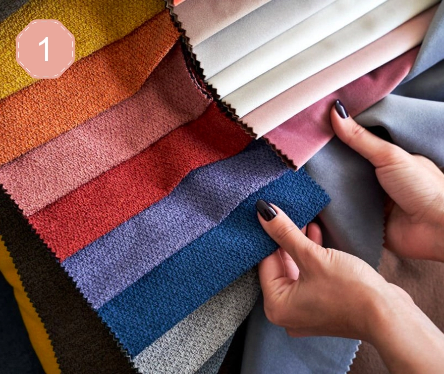 image of lady ordering samples from curtain and blinds co