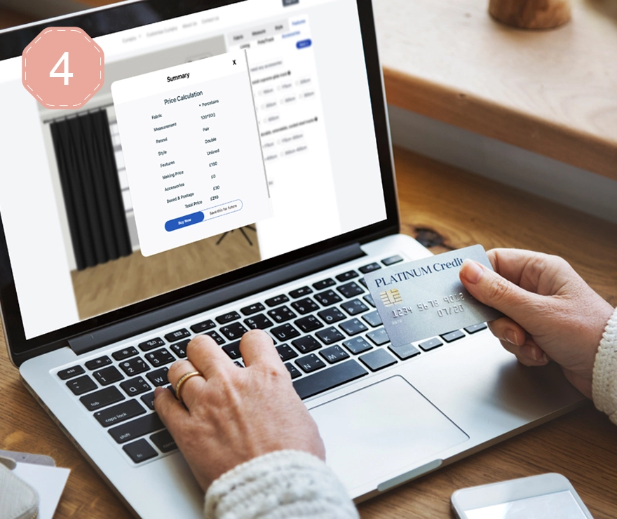 image of lady ordering samples from curtain and blinds co